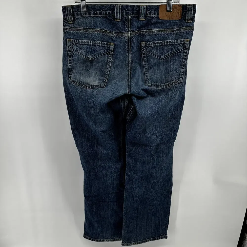 Mountain Khakis Straight Leg Jeans Denim Medium Wash Mid Rise Blue Waist 36
